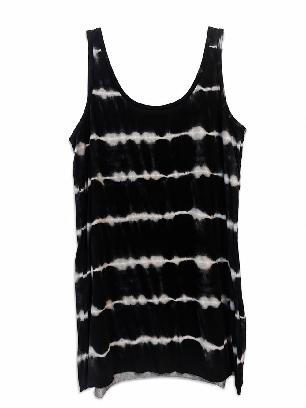 DISTURBIA - Black & White Tie-Dye Tank Top